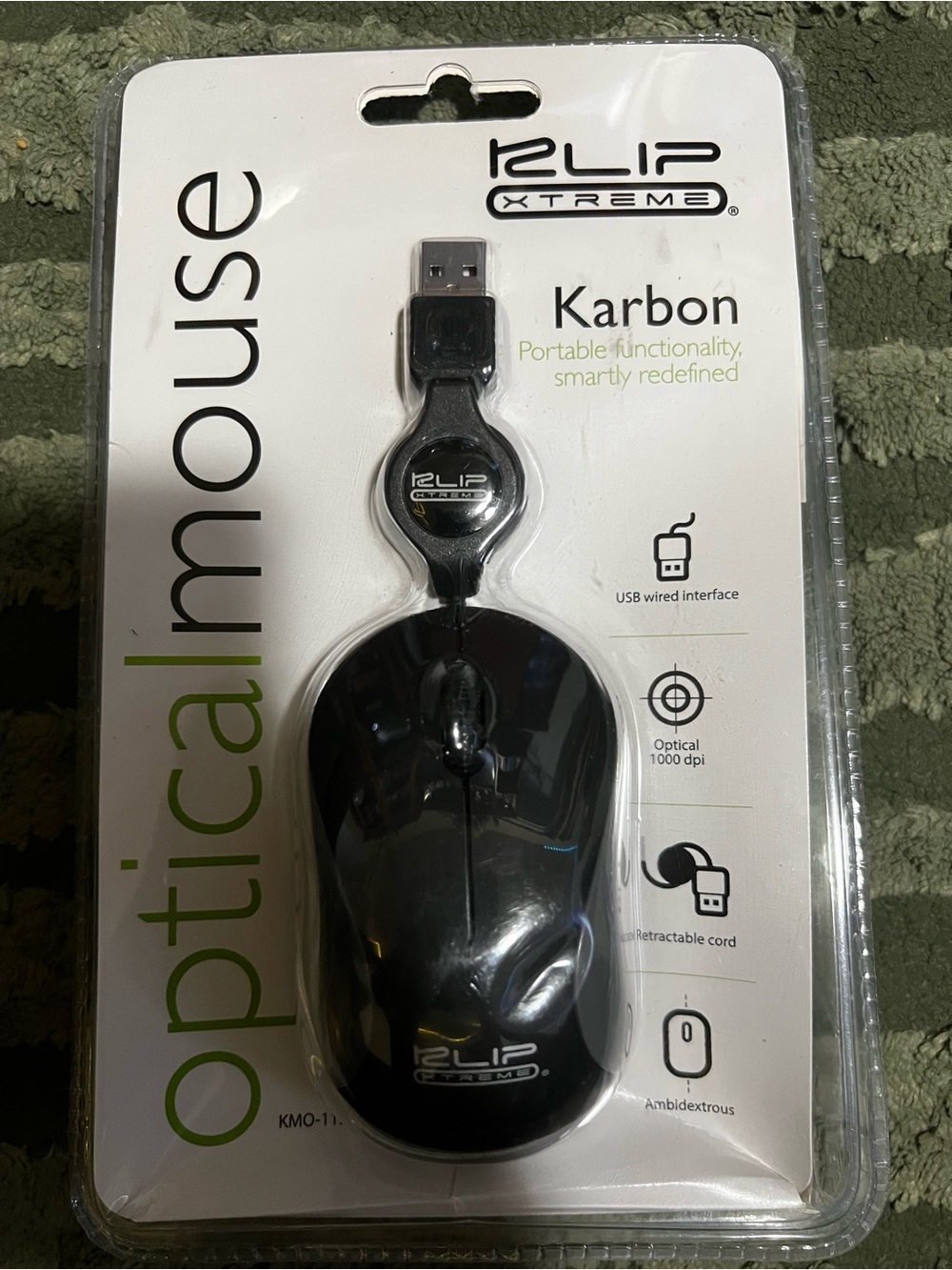 Karbon Wired Optical Mouse - Black